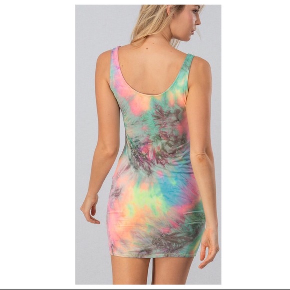 •LAST 1• Neon Tie Dye Sleevless Bodycon - Picture 2 of 8